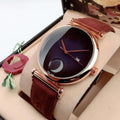 Brown Belt Black Dial Dashing Watch