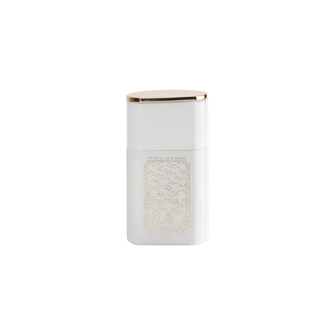 A white rectangular cosmetic container with a gold-foiled map design on the front and a gold-trimmed lid, shown on a plain white background.