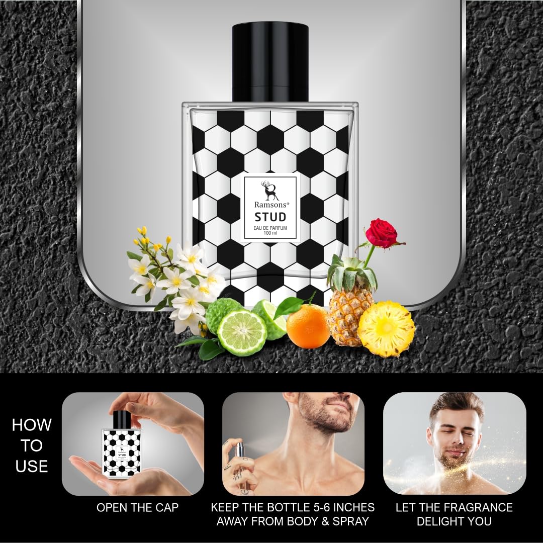 Ramsons Stud Eau De Parfum | Iconic Hexagon Design | Long-Lasting Men’s Fragrance | 100ml