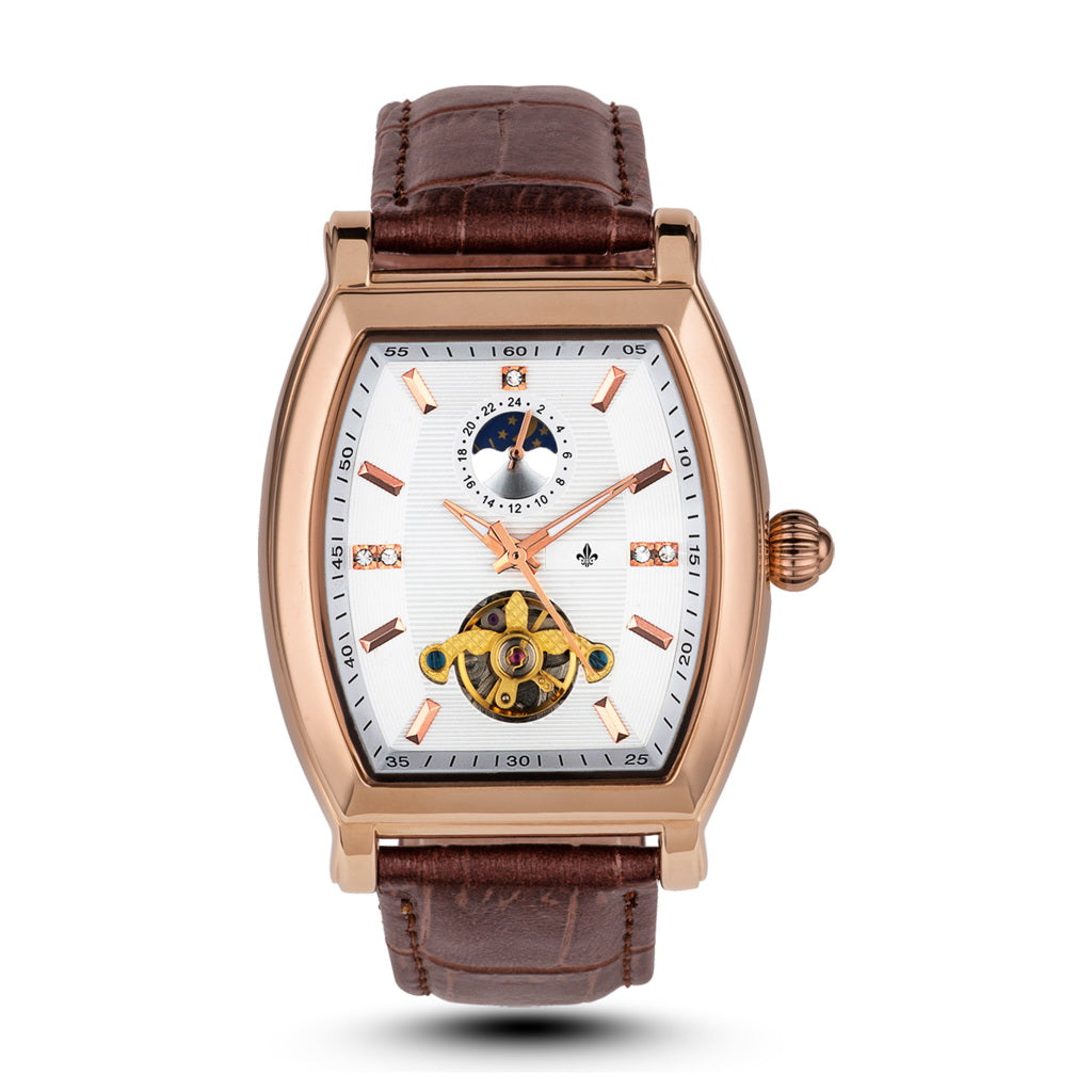Wonderful look Brown Leather Belt Golden Analog Watch