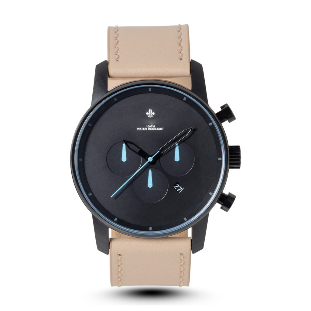 Nice look Cream Meatl Belt Black Analog Watch