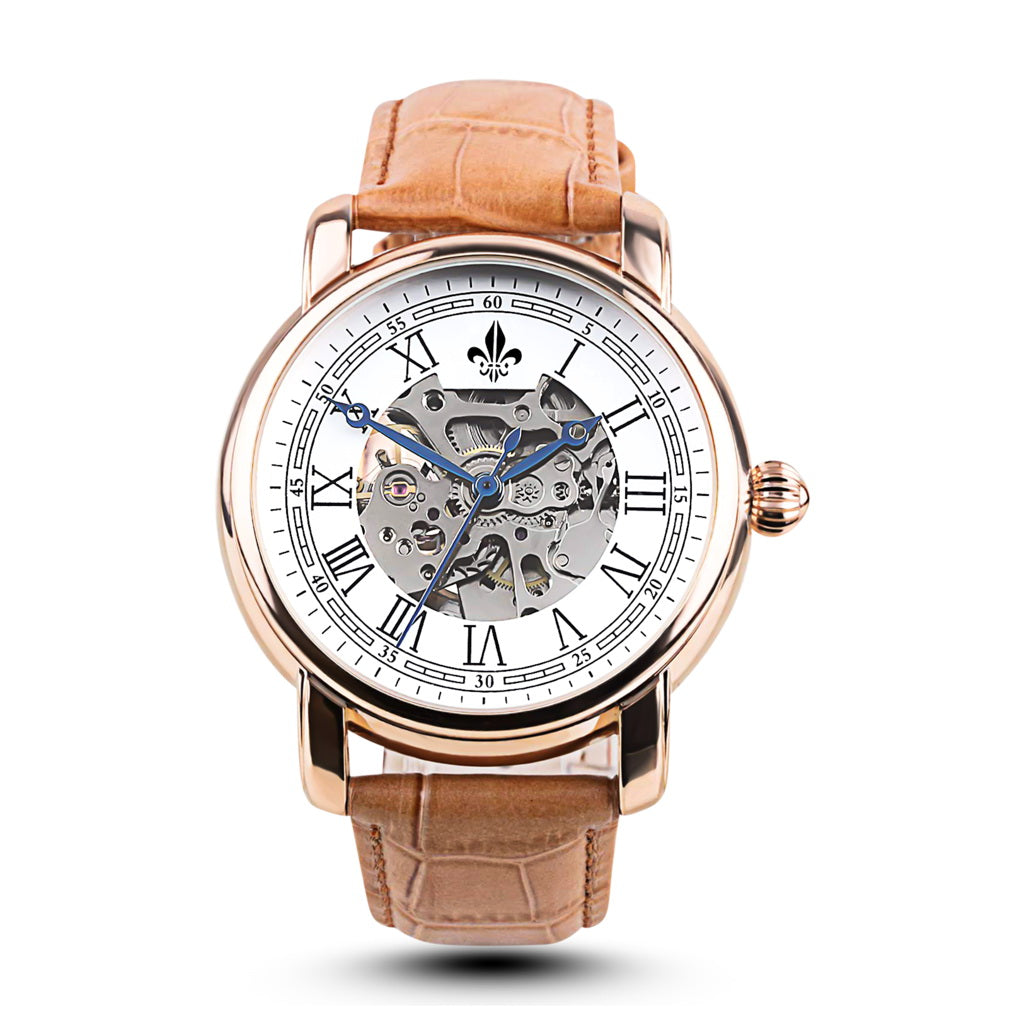 Heavy look Brown Leather Belt Golden Analog Watch