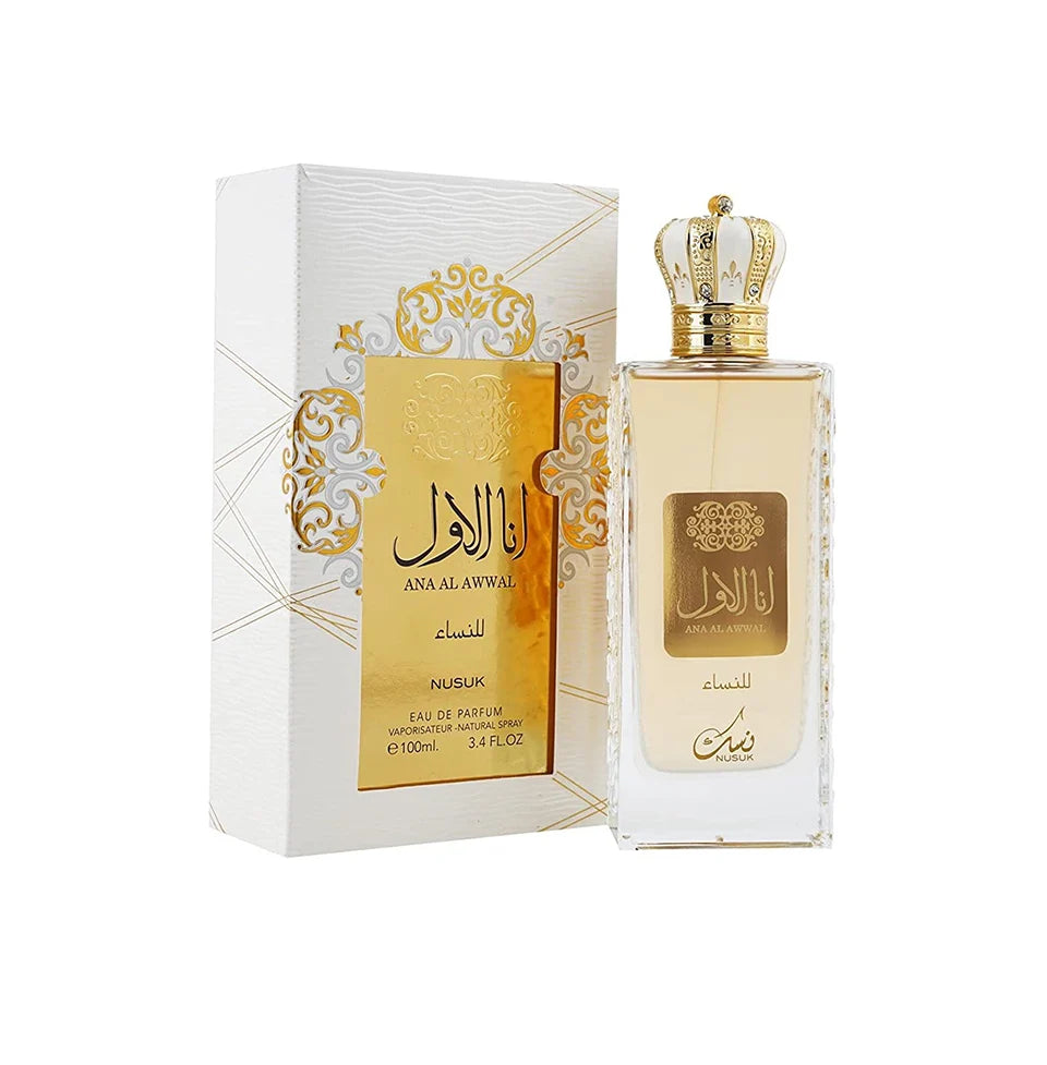 NUSUK Ana Al Awwal Gold Eau De Parfum | Luxurious Unisex Fragrance | 100ml | Genuine Brand Import