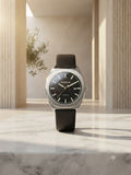 Portive Men's Quartz Watch | 42mm Black Dial | Steel Alloy Case | Genuine Leather Strap | 100% Original | 1 Year Company Warranty