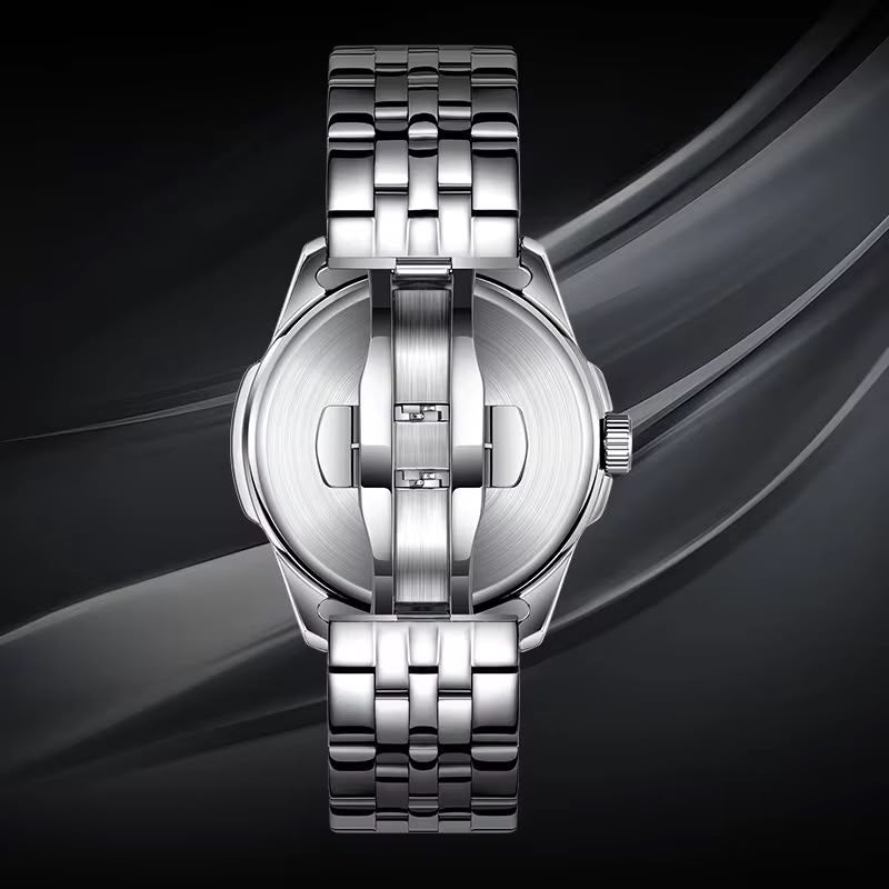 FAIRWHALE Original Men's Luxury Skeleton Analog Watch | Stainless Steel Strap | 3BAR Waterproof | 1 Year Official Machine Warranty
