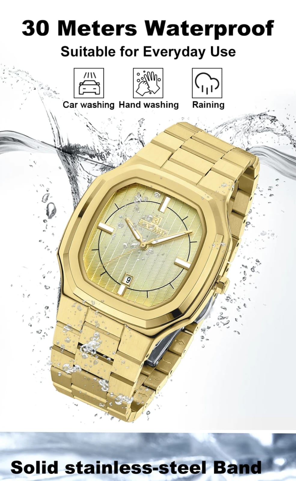 REWARD RD612268M Premium Gold Men's Watch | 100% Original | 1 Year Machine Warranty