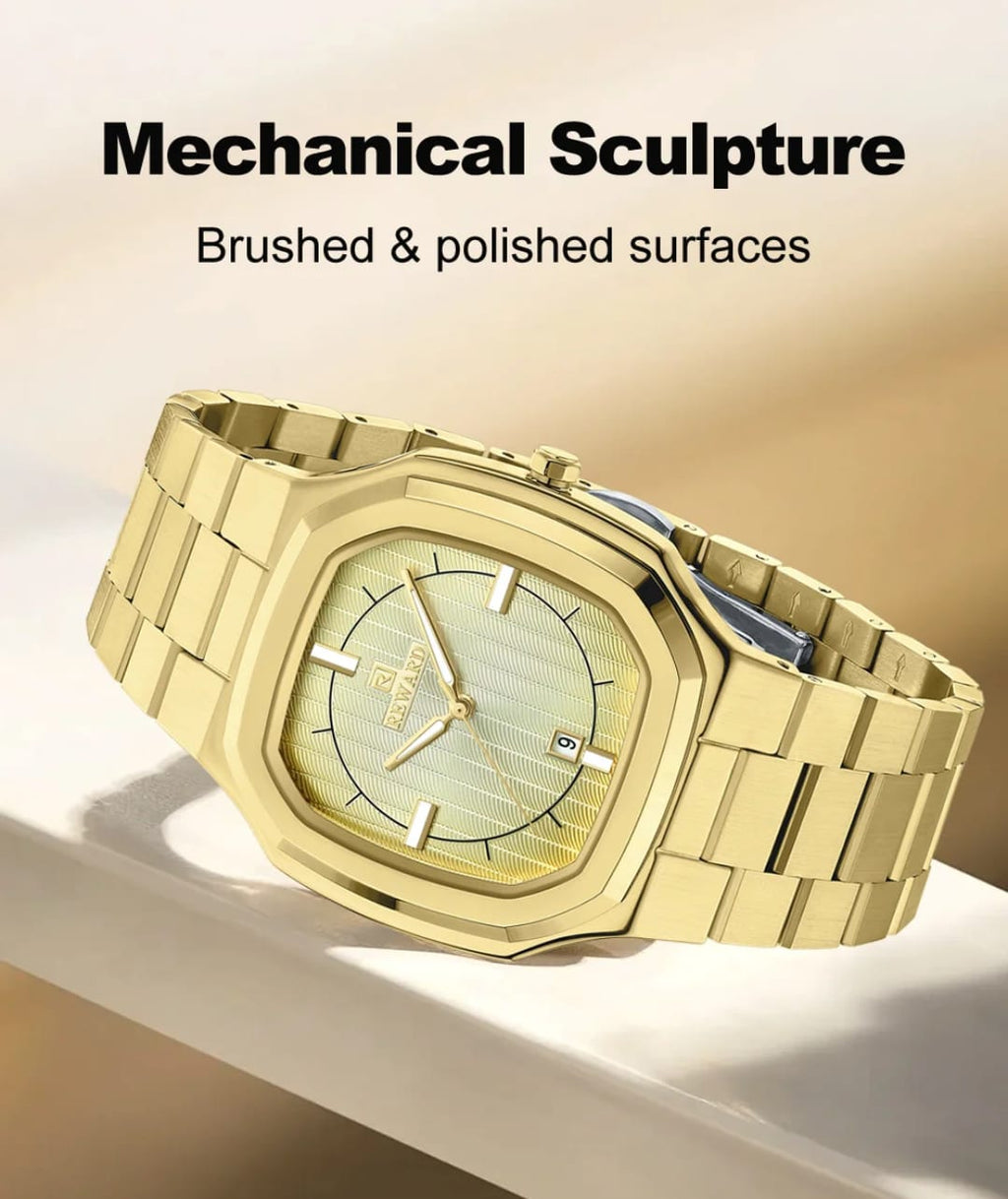 REWARD RD612268M Premium Gold Men's Watch | 100% Original | 1 Year Machine Warranty