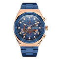 MEGIR Men's Luxury Blue Chronograph Quartz Watch | Stainless Steel Strap | 3ATM Water Resistant | 100% Original | 1 Year Company Warranty