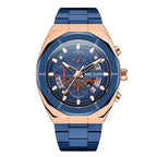 MEGIR Men's Luxury Blue Chronograph Quartz Watch | Stainless Steel Strap | 3ATM Water Resistant | 100% Original | 1 Year Company Warranty