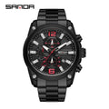 Megir T382 Luxury Men's Quartz Watch | All-Black Stainless Steel Sports Watch