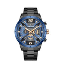 Original MEGIR Men's Quartz Watch – Blue Dial Stainless Steel | 1 Year Machine Warranty