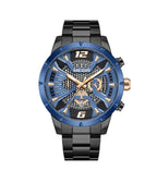 Original MEGIR Men's Quartz Watch – Blue Dial Stainless Steel | 1 Year Machine Warranty
