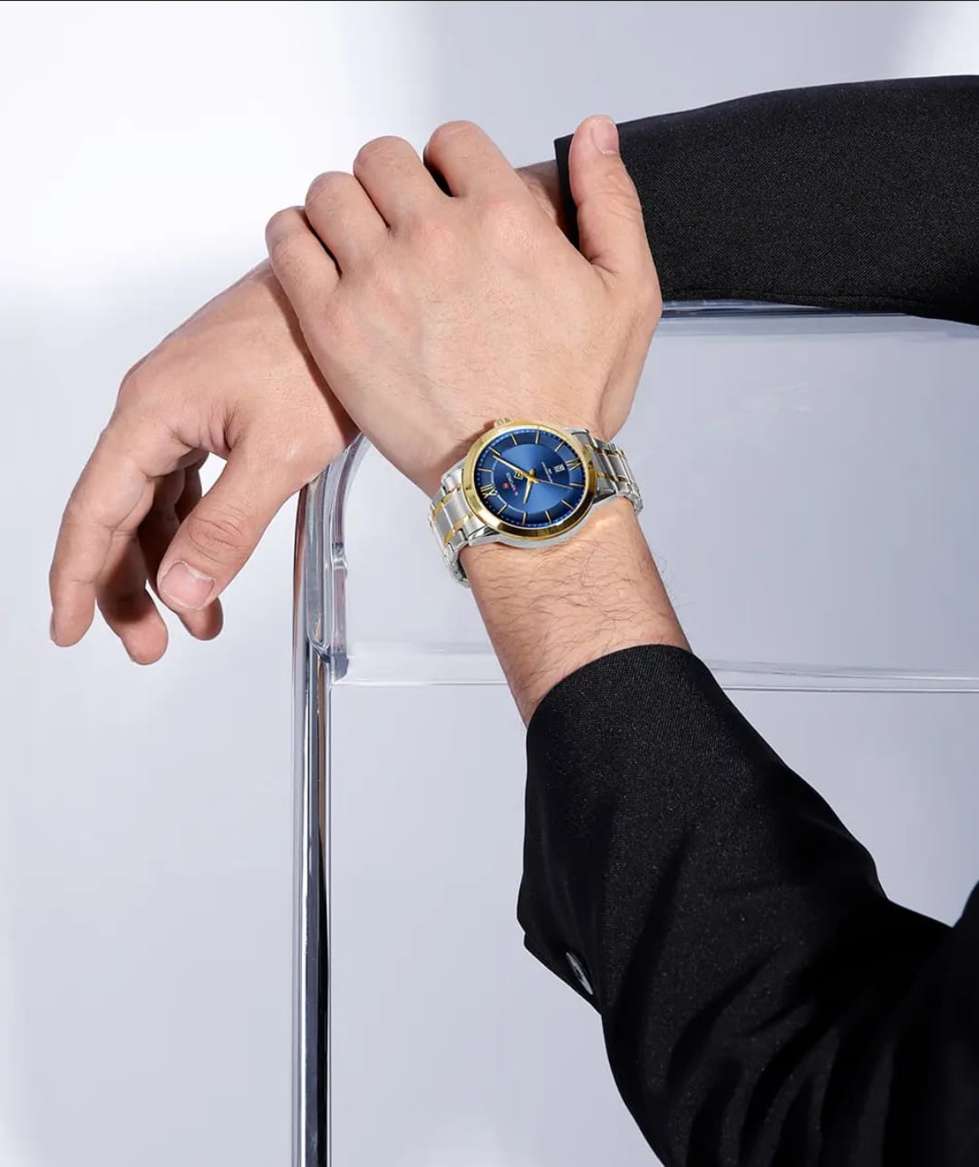 Original Naviforce NF9248 Men's Quartz Watch – Blue Dial Stainless Steel | 1 Year Machine Warranty