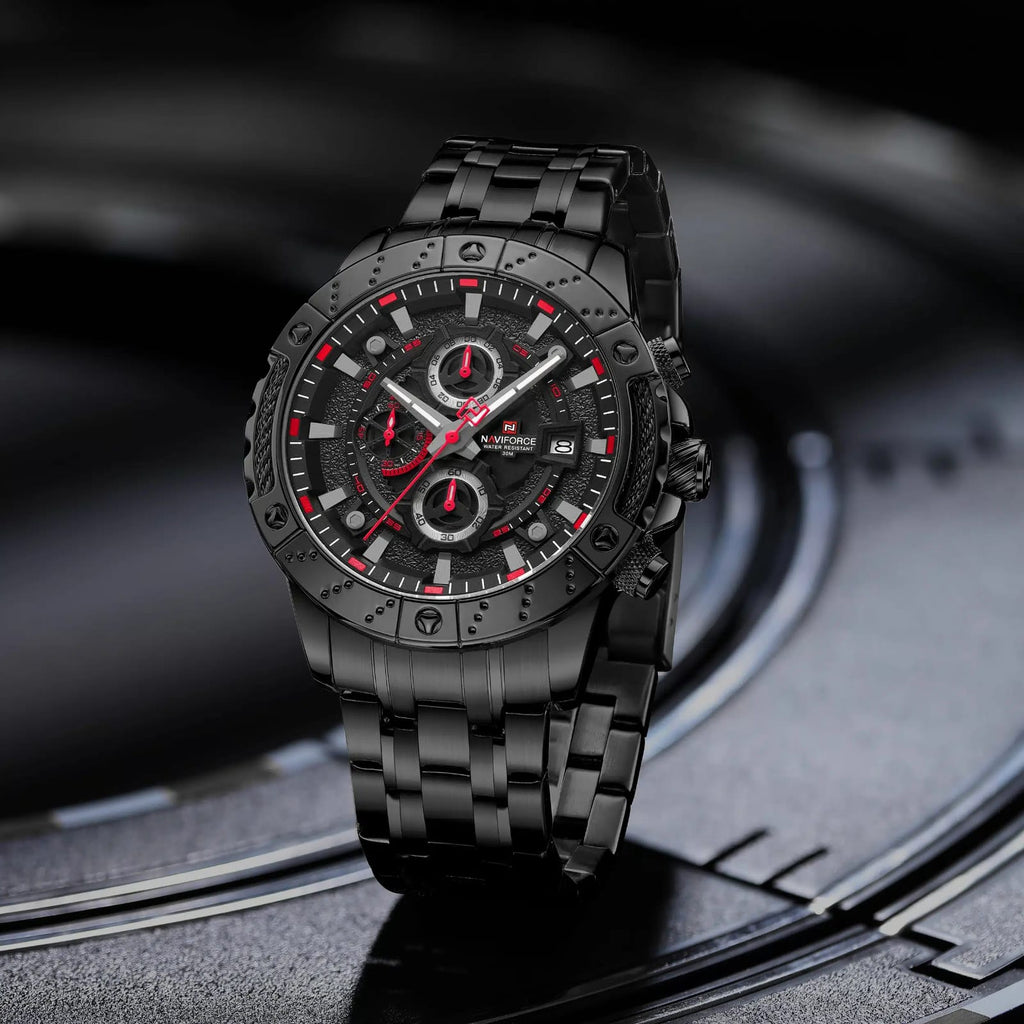 Naviforce NF9227 Original Men's Analog Digital Quartz Watch | Stainless Steel | 1 Year Machine Warranty