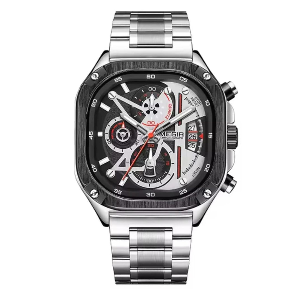 MEGIR Men's Luxury Quartz Chronograph Watch 48.8MM Stainless Steel | Original Watch | 1 Year Machine Warranty