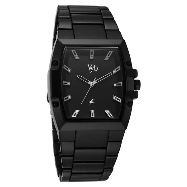 Fastrack Vyb Black Dial Analog Men's Watch | Black Stainless Steel Strap | Original Product | 1 Year Company Warranty