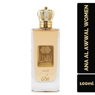 NUSUK Ana Al Awwal Gold Eau De Parfum | Luxurious Unisex Fragrance | 100ml | Genuine Brand Import